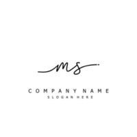 Initial MS handwriting of signature logo vector