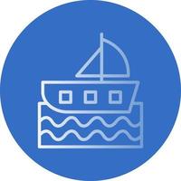 Sailing Boat Vector Icon Design