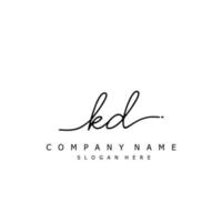 Initial KD handwriting of signature logo vector