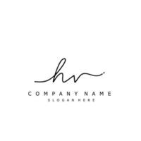 Initial HV handwriting of signature logo vector