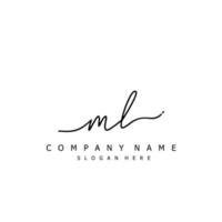 Initial ML handwriting of signature logo vector