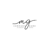 Initial MG handwriting of signature logo vector