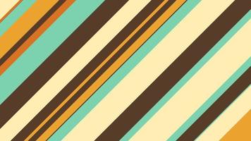 Trendy retro 1970s striped pattern background with gently moving diagonal stripes in warm vintage color tones. This simple abstract motion background animation is 4K and a seamless loop. video