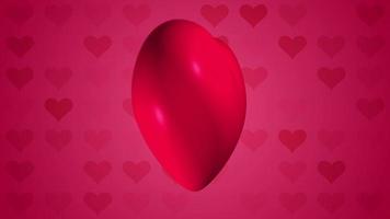 Big glossy heart revolving on patterned hearts background This textured romantic Valentine's Day motion background design is 4K and a seamless loop. video