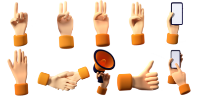 3d set icon hand business png