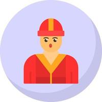 Firefighter Vector Icon Design