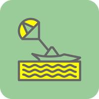 Parasailing Vector Icon Design