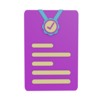 Certificate Icon 3D png