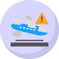 diseño de icono de vector de accidente de avión