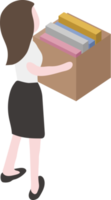 Downsizing, Fired Office Worker with Box. png