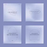 Set of minimalistic soft gradient background templates. elegant soft blur texture in blue colors. Vector design for covers, posters, flyers, presentations, cards, banners, advertisement.