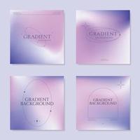 Set of minimalistic soft gradient background templates. elegant soft blur texture in pink and dark purple colors. design for covers, posters, flyers, presentations, cards, banners, advertisement. vector