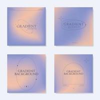 Set of minimalistic soft gradient background templates. elegant soft blur texture in pastel warm colors. Vector design for covers, posters, flyers, presentations, cards, banners, advertisement.