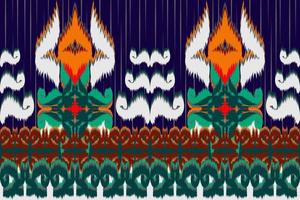 Ethnic fabric pattern Designed from geometric shapes Ethnic Asian style fabric pattern Used for home decoration, carpet work, indoor and outdoor use. vector