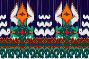 Ethnic fabric pattern Designed from geometric shapes Ethnic Asian style fabric pattern Used for home decoration, carpet work, indoor and outdoor use. vector