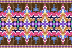 Ethnic fabric pattern Designed from geometric shapes Ethnic Asian style fabric pattern Used for home decoration, carpet work, indoor and outdoor use. vector