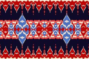 Ethnic fabric pattern Designed from geometric shapes Ethnic Asian style fabric pattern Used for home decoration, carpet work, indoor and outdoor use. vector