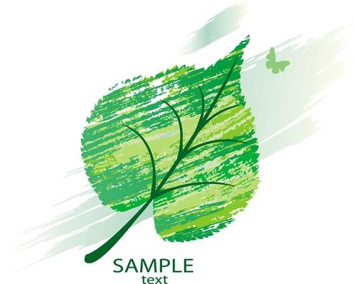 Green leaf from line brushes