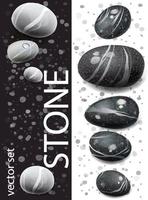 negro y blanco piedras vector