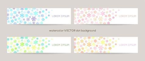 Set of colorful vector watercolor backgrounds with white space for text. web banners template