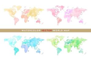 simplificado vistoso mano dibujado acuarela vector mundo mapa