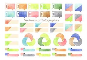 watercolor colorful infographic elements set vector