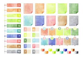 watercolor colorful infographic elements set vector