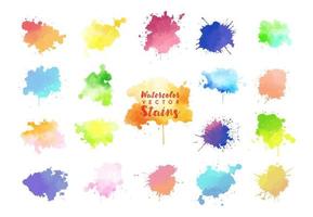 watercolor colorful vector stains set