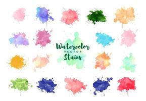 watercolor colorful vector stains set