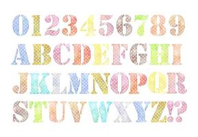 watercolor vector colorful numbers and alphabets