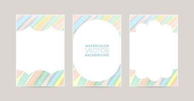 watercolor vector background set -colorful