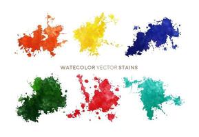 watercolor vector splash stains set