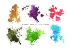 watercolor vector splash stains set