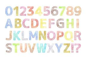 watercolor vector colorful numbers and alphabets