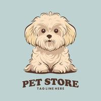 cute dog pet store logo vector