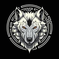Awesome Angry Wolf Logo Design vector