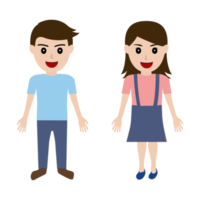 A man and a woman couple characters png