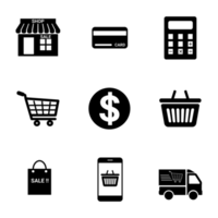 Set of shopping icons. Symbol for shopping online. png