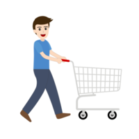 businessman with empty shopping cart png