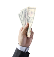 Hand holding money dollars png