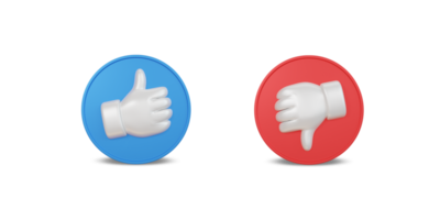 Like and dislike icons. Thumbs up and thumbs down symbol. png