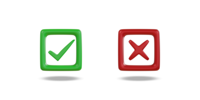 Check mark and cross mark symbols icon. Buttons with checkmark and cross. right checkmark symbol accepted and rejected. png