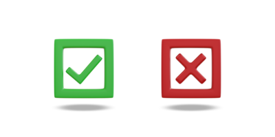 Check mark and cross mark symbols icon. Buttons with checkmark and cross. right checkmark symbol accepted and rejected. png