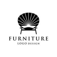 Interior minimalist room, gallery furniture logo design vector template