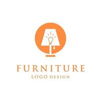 Interior minimalist room, gallery furniture logo design vector template