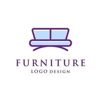 Interior minimalist room, gallery furniture logo design vector template