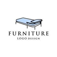 Interior minimalist room, gallery furniture logo design vector template