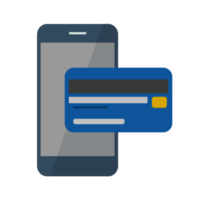 mobile bancaire icône. paiement et électronique Paiement mobile dispositif avec carte l'Internet achats. Paiement signe et symbole. png