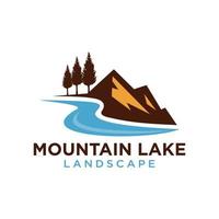 montaña lago logo naturaleza paisaje valores vector