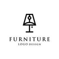 Interior minimalist room, gallery furniture logo design vector template